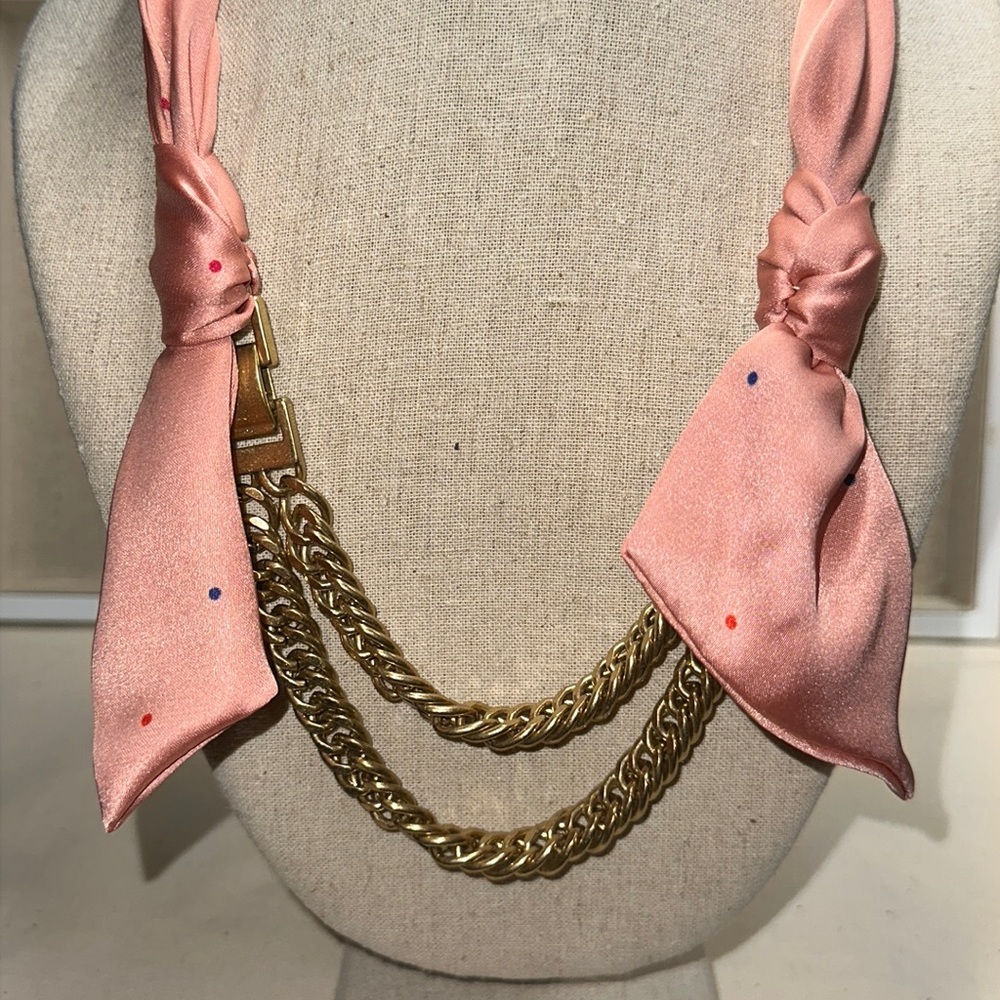 Stella and Dot Scard tie necklace Blush Dottie